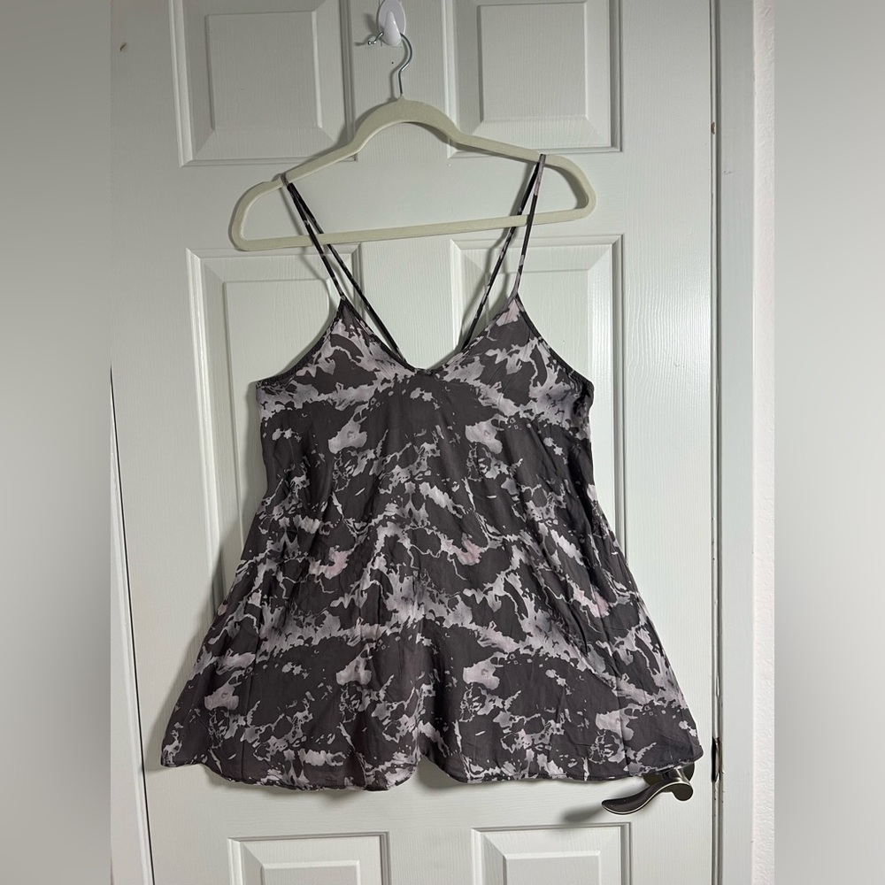 Don't Ask Why‎ One Size Gray Splatter Strapy Tank Top